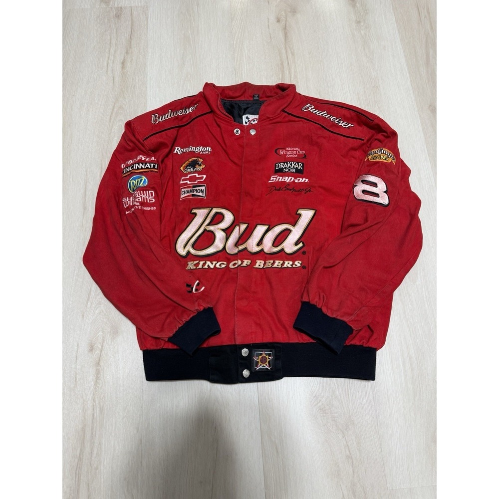 NASCAR Chase Authentics Dale Earnhardt Jr Budweiser Racing Jacket Men Size Large